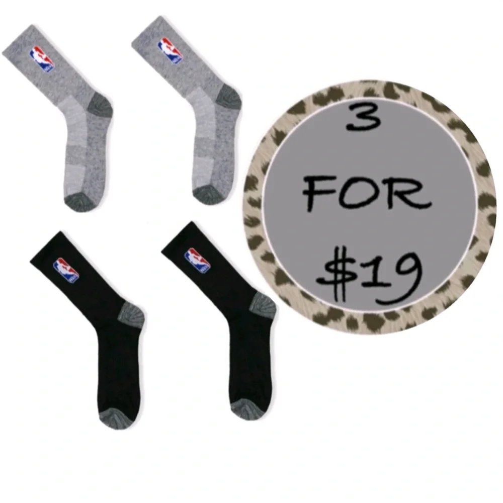 3/$19 NWOT NBA crew socks - 2 pair